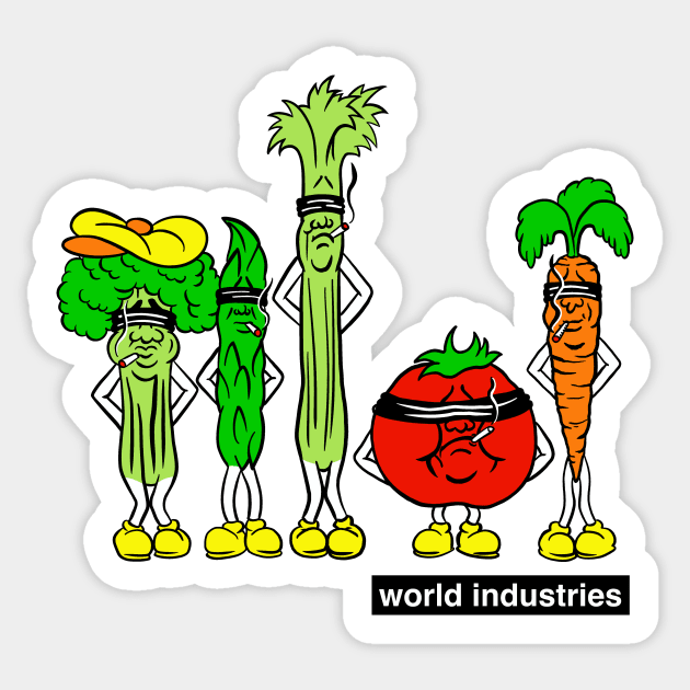 Vegetable Firing Squad (Classic Skateboard Graphic) Sticker by Scum & Villainy